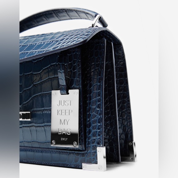 The Kooples Emily Croc-Embossed Leather Mini Crossbody Small NWT gold hardware - Picture 14 of 16